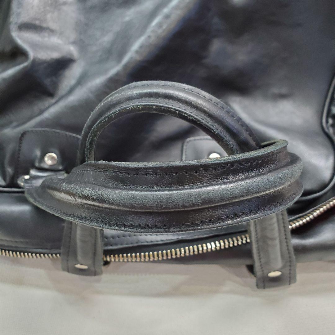 ルイスレザー 黒 レザー ボストンバッグ