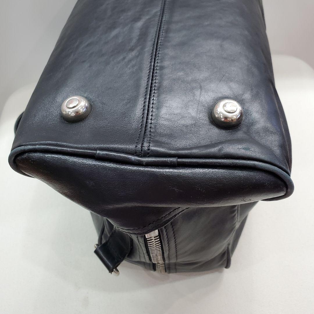 ルイスレザー 黒 レザー ボストンバッグ