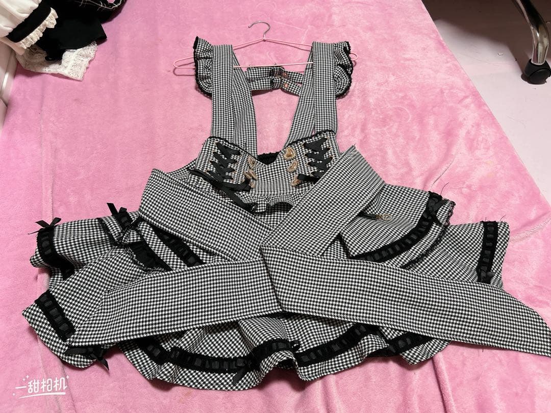 LIZLISAはしごリボンチェックティアードスカパン