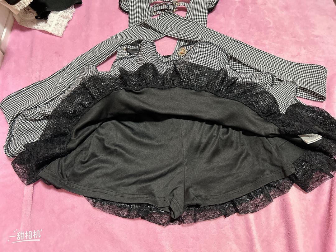 LIZLISAはしごリボンチェックティアードスカパン