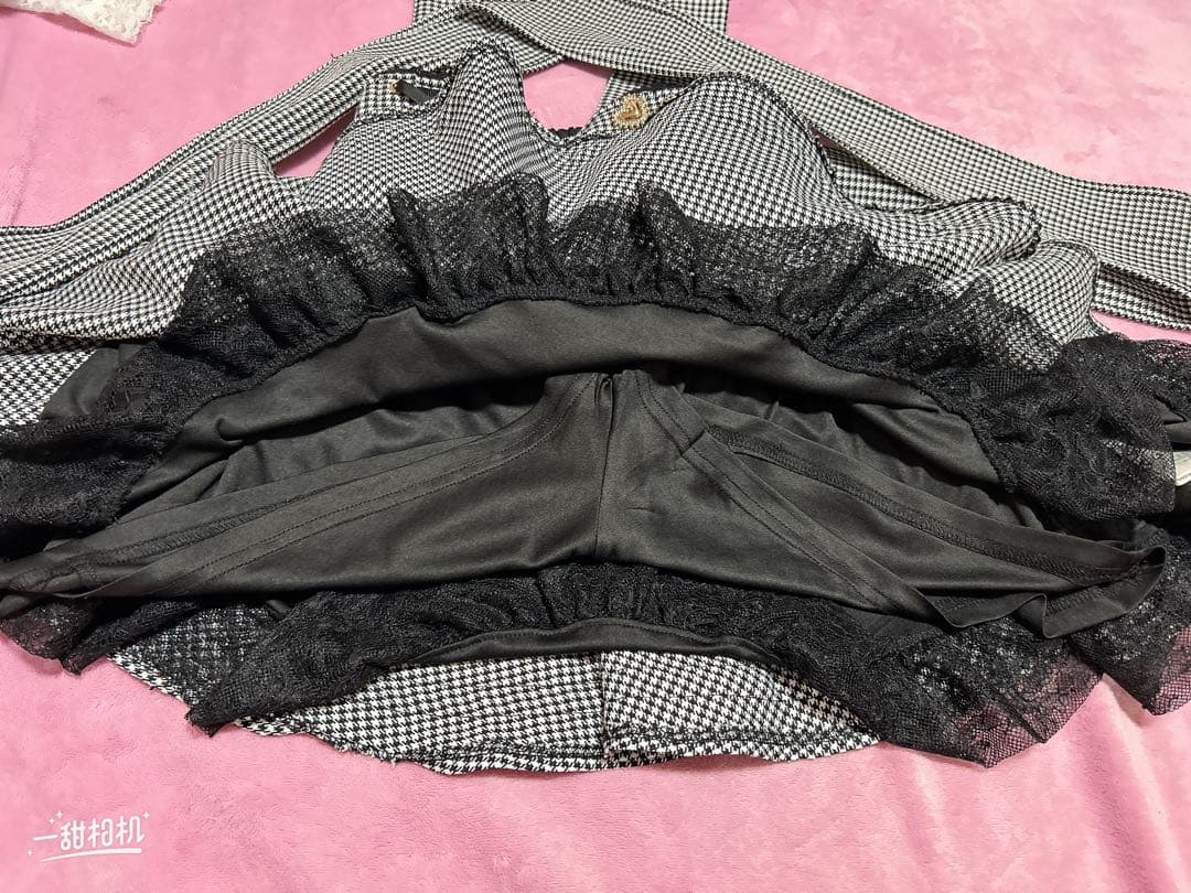 LIZLISAはしごリボンチェックティアードスカパン