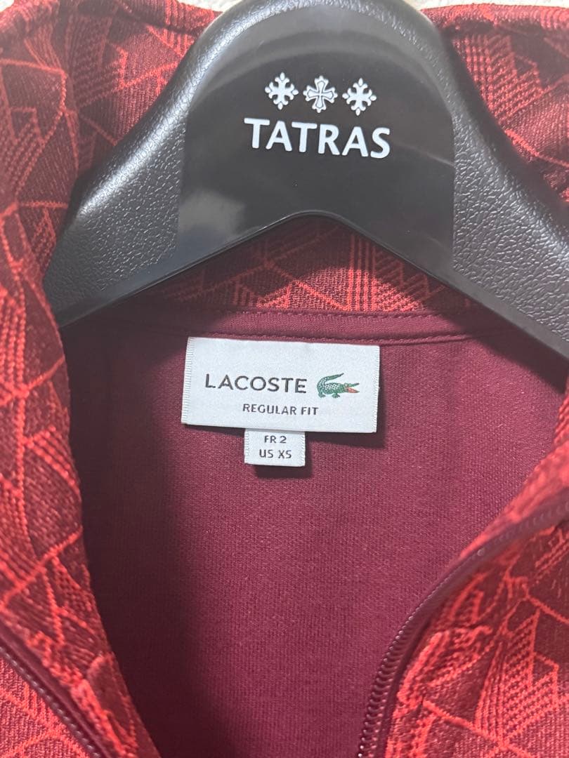 LACOSTE レッド ジップアップジャケット US XS