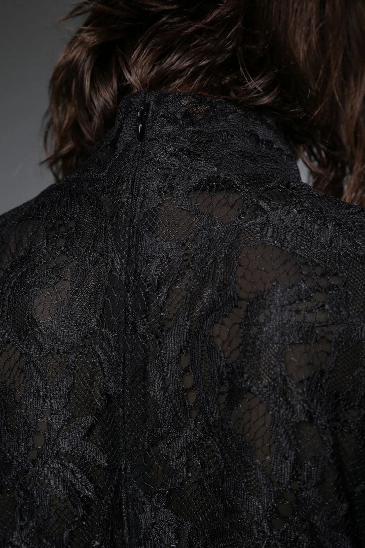 Alunc レースプリーツロングドレス 38黒