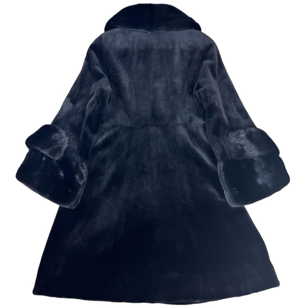 ノースビーチ コペンハーゲン ミンク ファーコート ロング丈 ベルスリーブ 毛皮