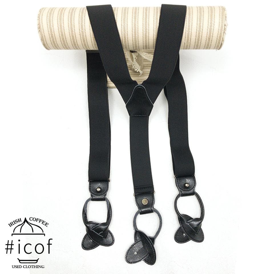 未使用✨KINDWARE フォーマル ブレイシーズ ボタン 黒 a123