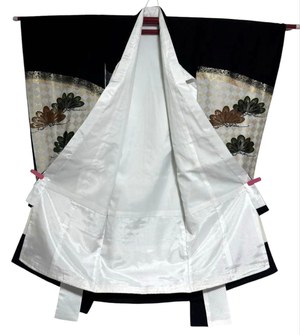 男の子　一つ身着物、長襦袢セット　お宮参りにオススメ　正絹　黒