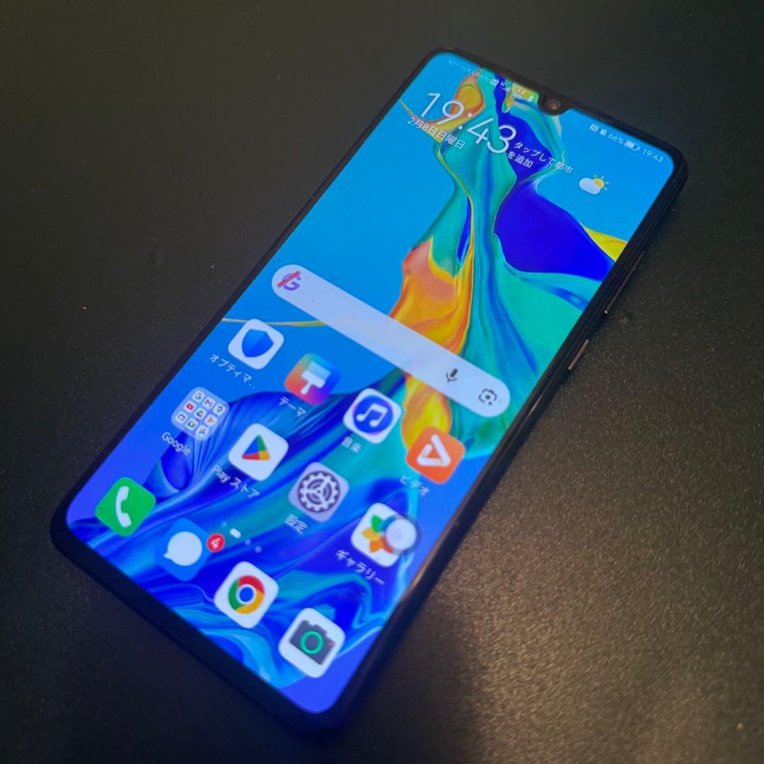 訳あり　レア　HUAWEI P30 黒　物理デュアルシム