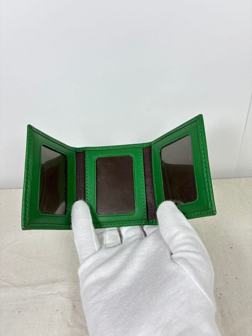 小物 Old coach green Three-sided photo case