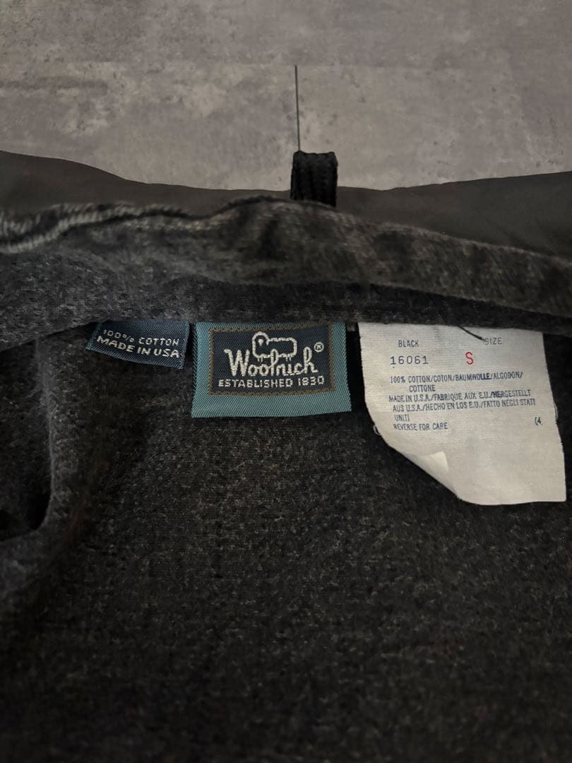 Woolrich 襟レザー ブラックデニム ウールリッチ　BLACK USA製