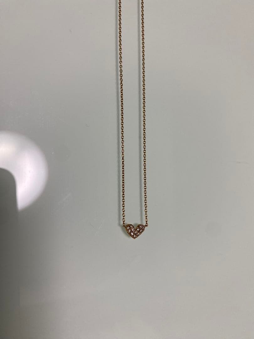 10kイエローゴールドハート ダイヤモンド￼ネックレス