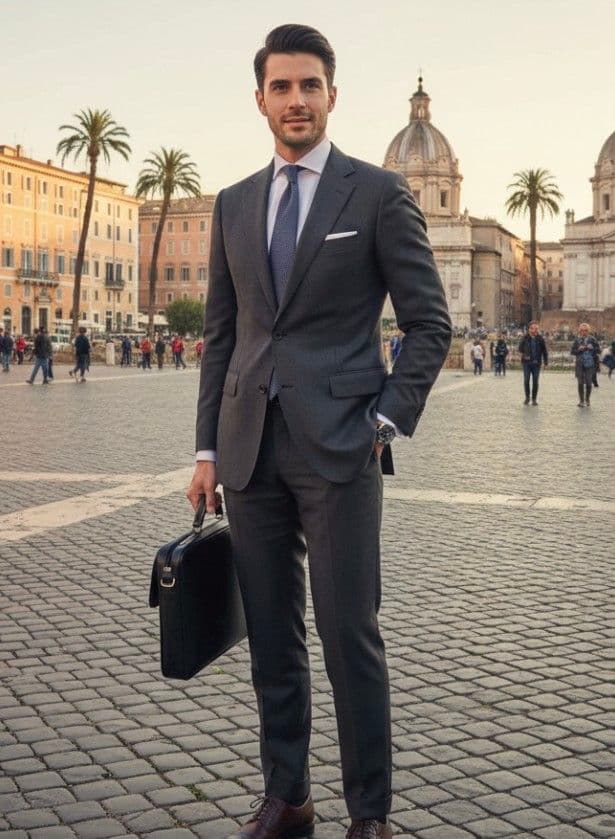 Giorgio Armani ビジネスセットアップスーツ ブラック