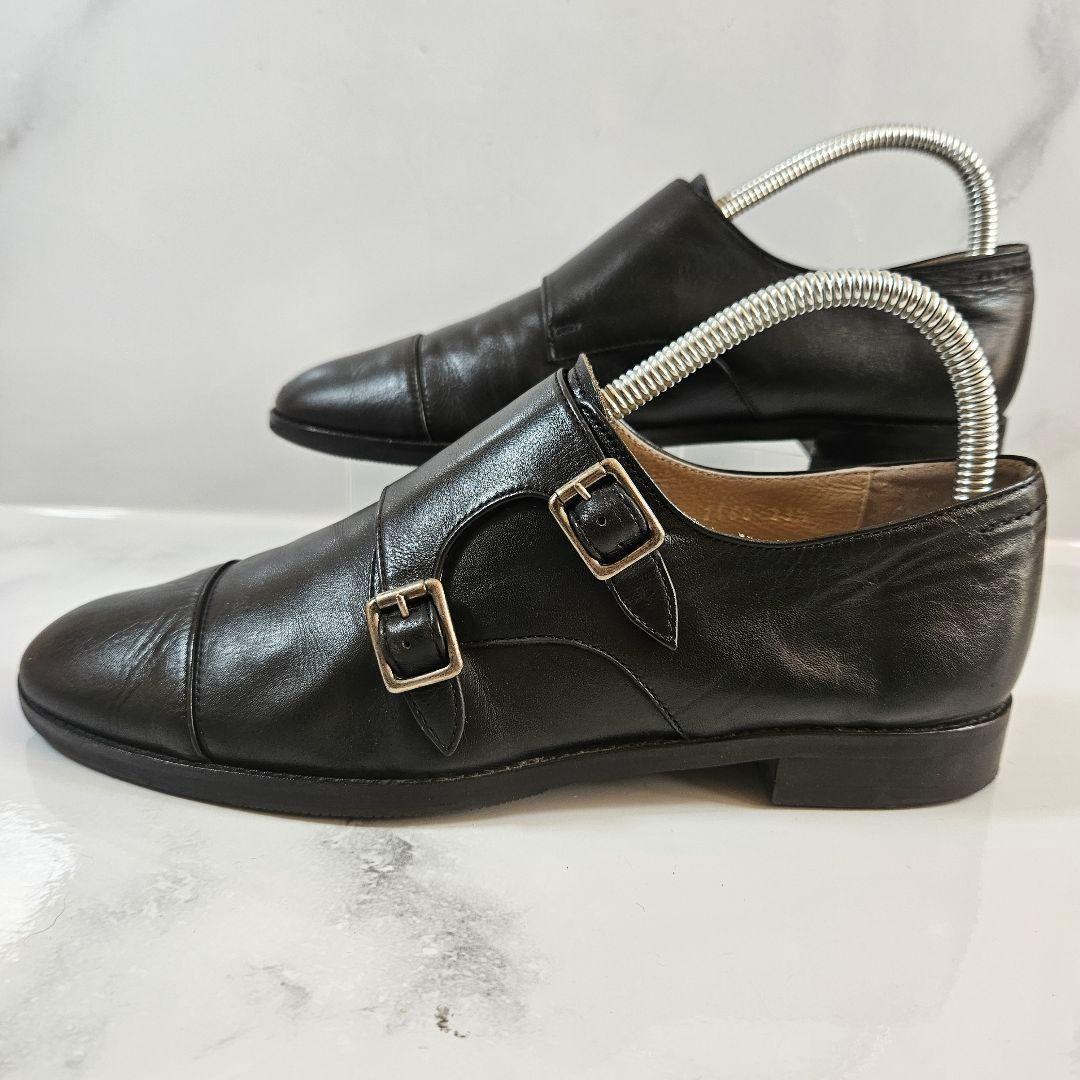 MARGARET HOWELL idea ダブルモンク レザーシューズ ブラック