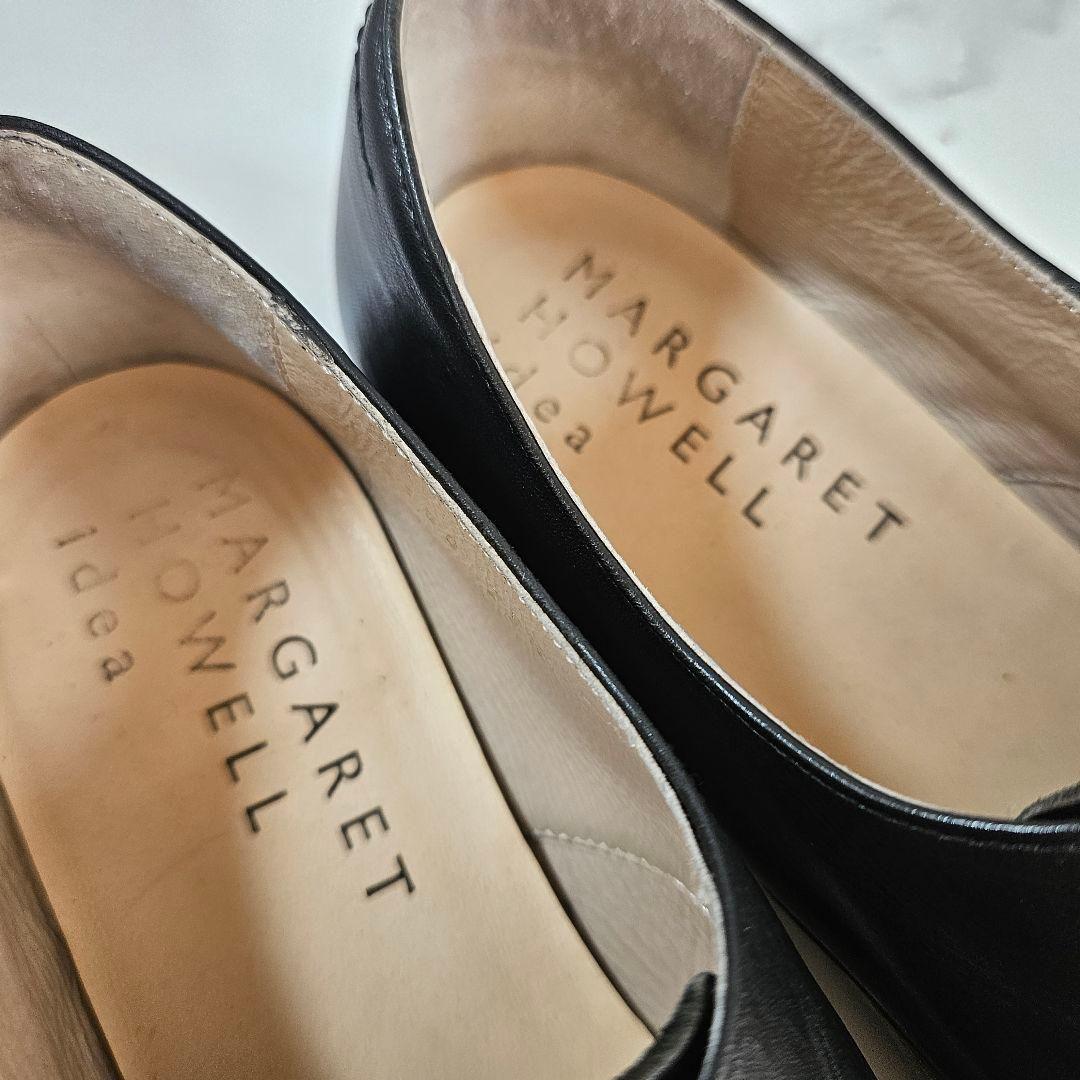 MARGARET HOWELL idea ダブルモンク レザーシューズ ブラック