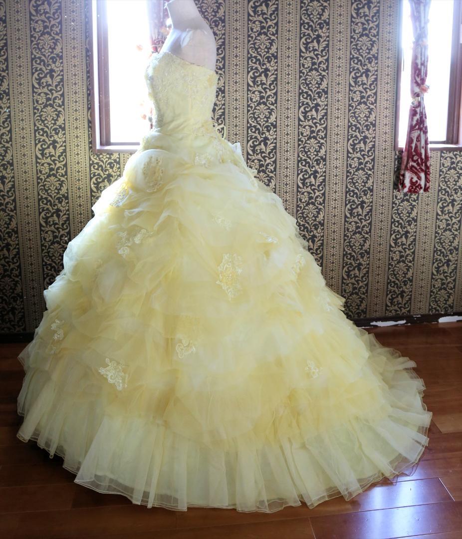 561GRACE高級ウエディングドレス5号7号9号小さいサイズ黄色カラードレス