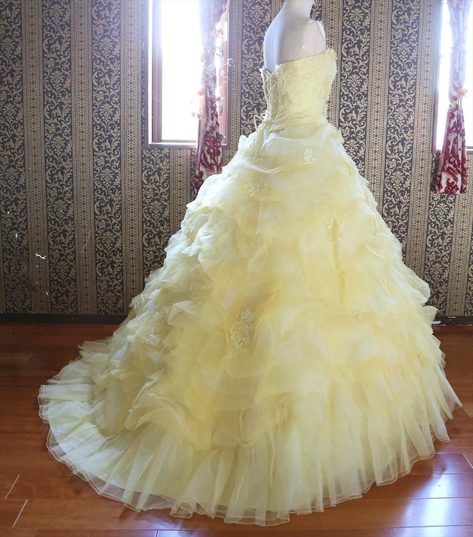 561GRACE高級ウエディングドレス5号7号9号小さいサイズ黄色カラードレス