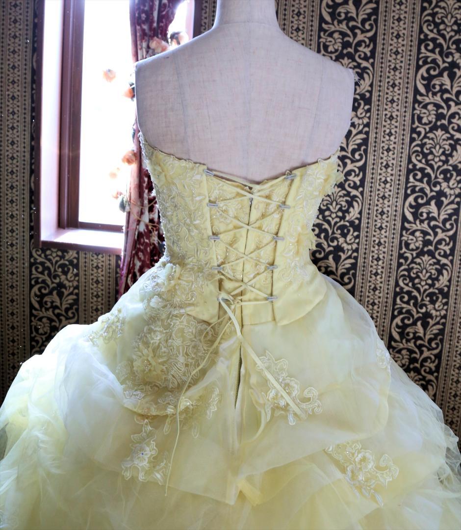 561GRACE高級ウエディングドレス5号7号9号小さいサイズ黄色カラードレス