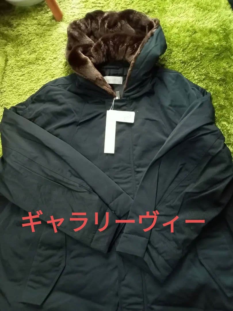 konbu0708ギャルリーヴィー新品未使用　ボアフード付コートサイズ36