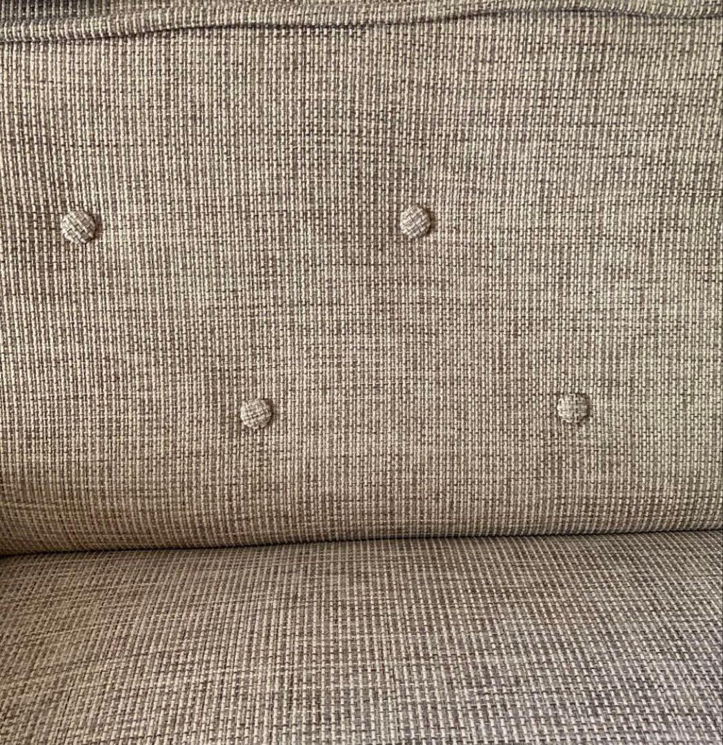 最終値引き★美品 2.5〜3人掛けベージュ系ブラウン ファブリックソファ 北欧