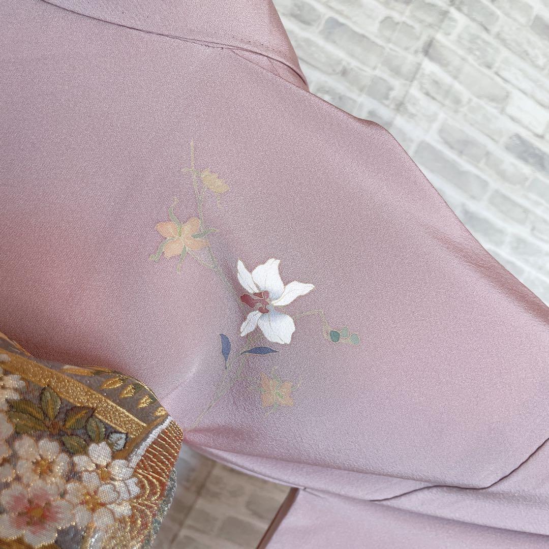 訪問着　フルセット　蘭　浜ちりめん　金彩加工　パールトーン　入学式　卒業式　P5