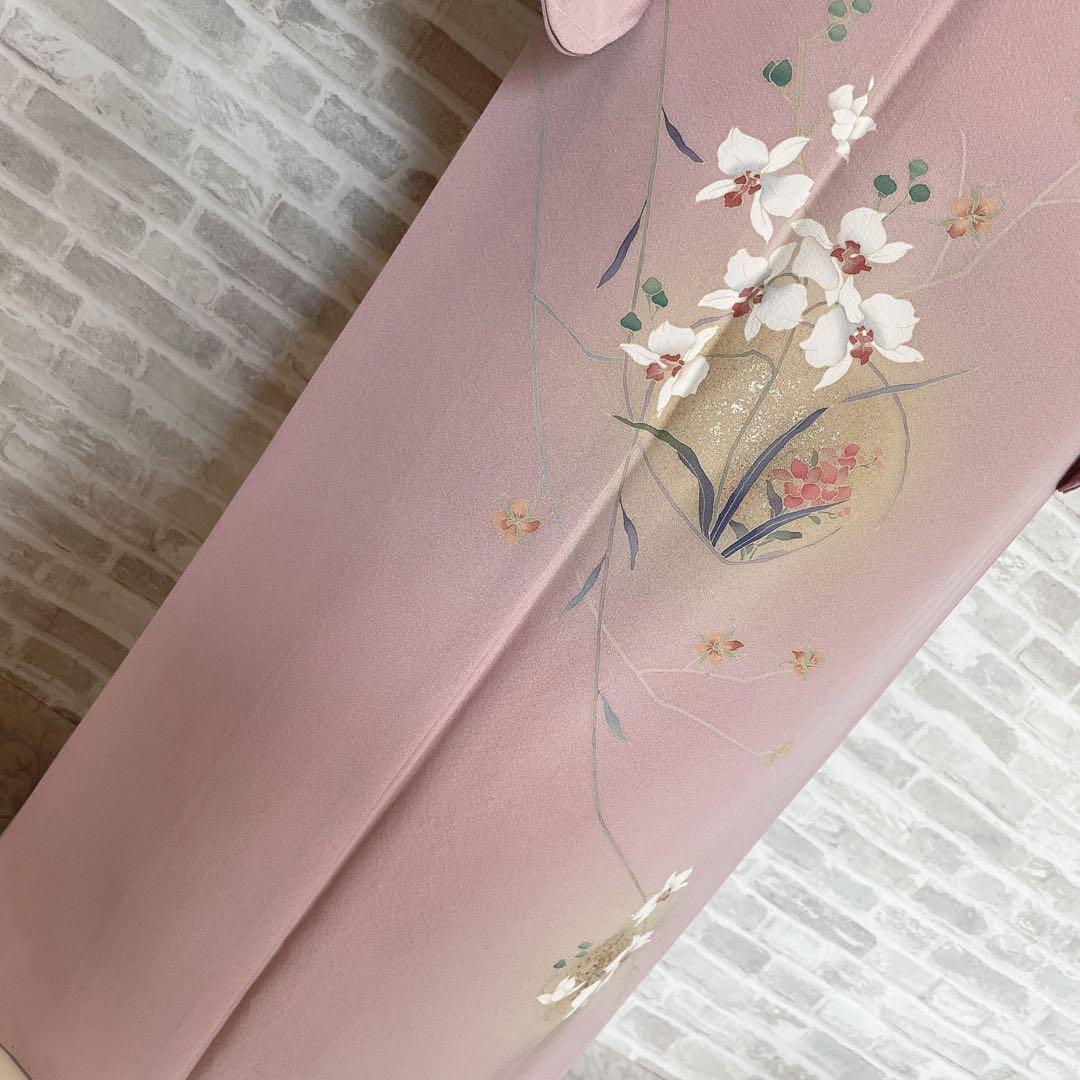 訪問着　フルセット　蘭　浜ちりめん　金彩加工　パールトーン　入学式　卒業式　P5