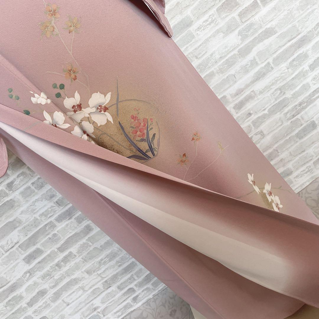 訪問着　フルセット　蘭　浜ちりめん　金彩加工　パールトーン　入学式　卒業式　P5