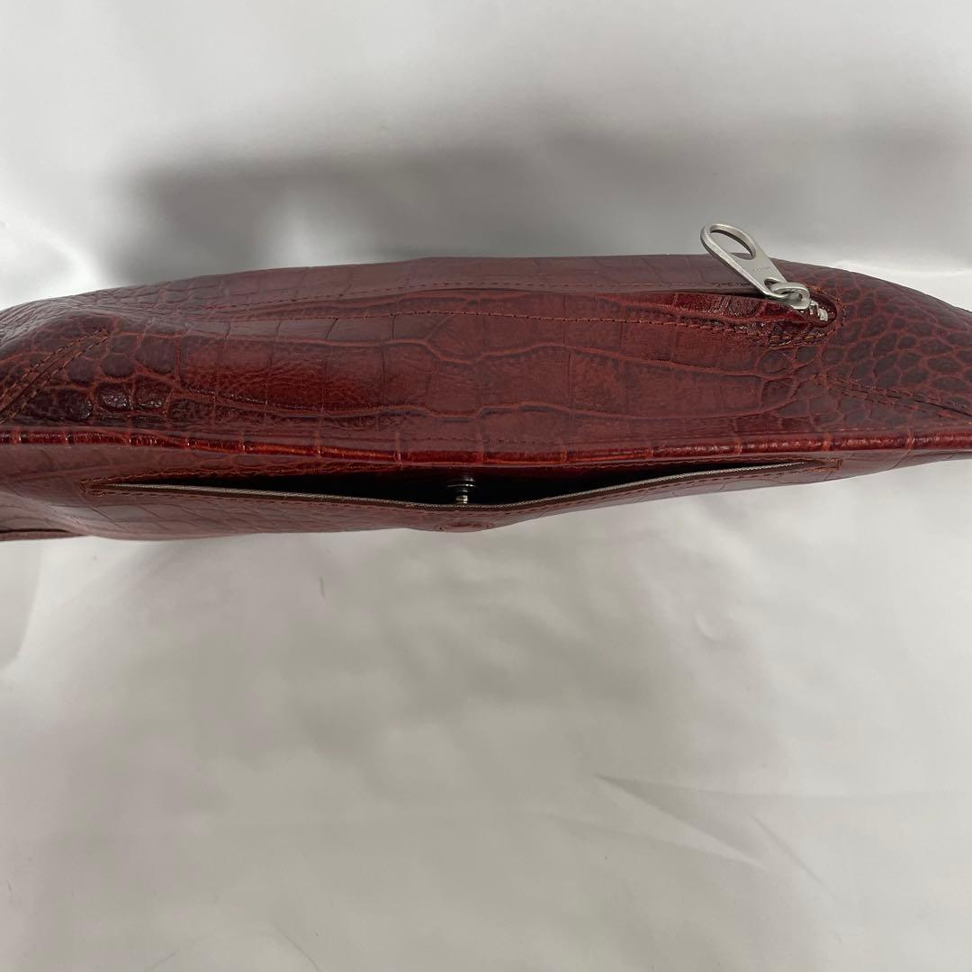 アニアリ フラップ式 アイディアルコンピレーションレザー 牛革 ボディバッグ 赤