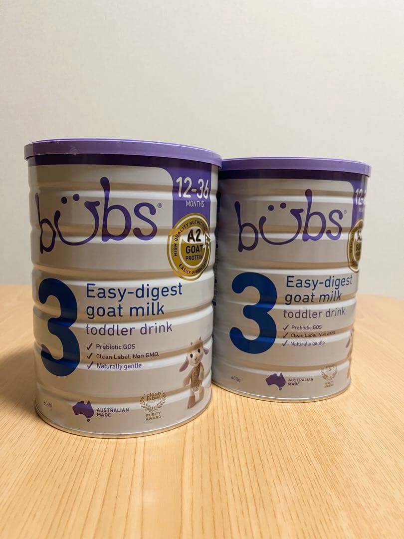 新品　Bubs（バブズ）A2 ヤギ粉ミルク ステップ3（1歳〜3歳）　2缶セット