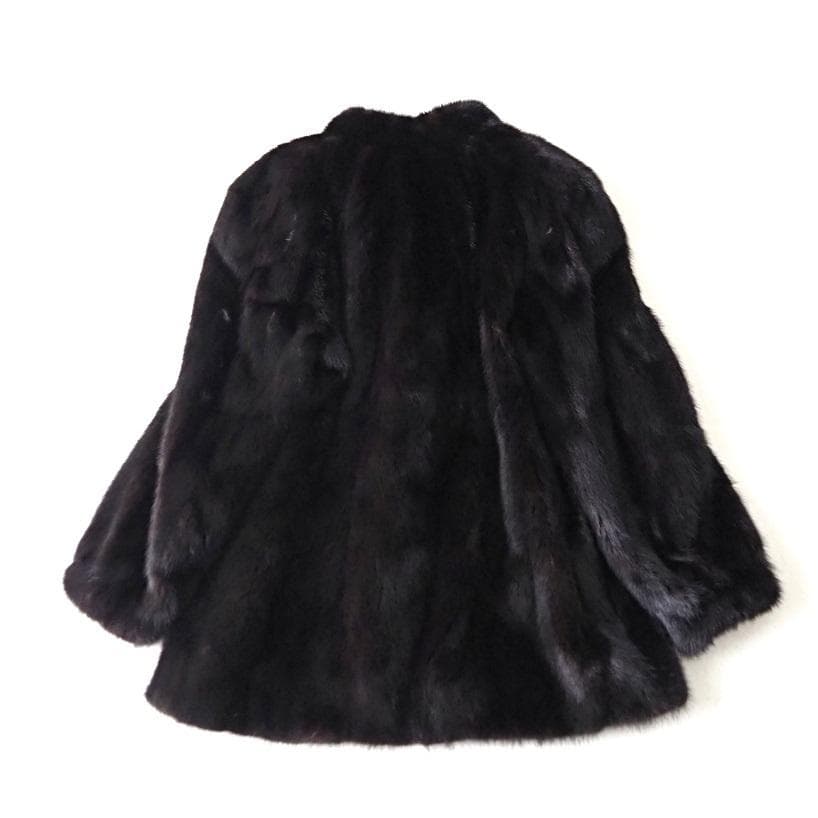 美品 SAGA MINK サガミンク 高級毛皮 銀タグ ブラック 13 XL