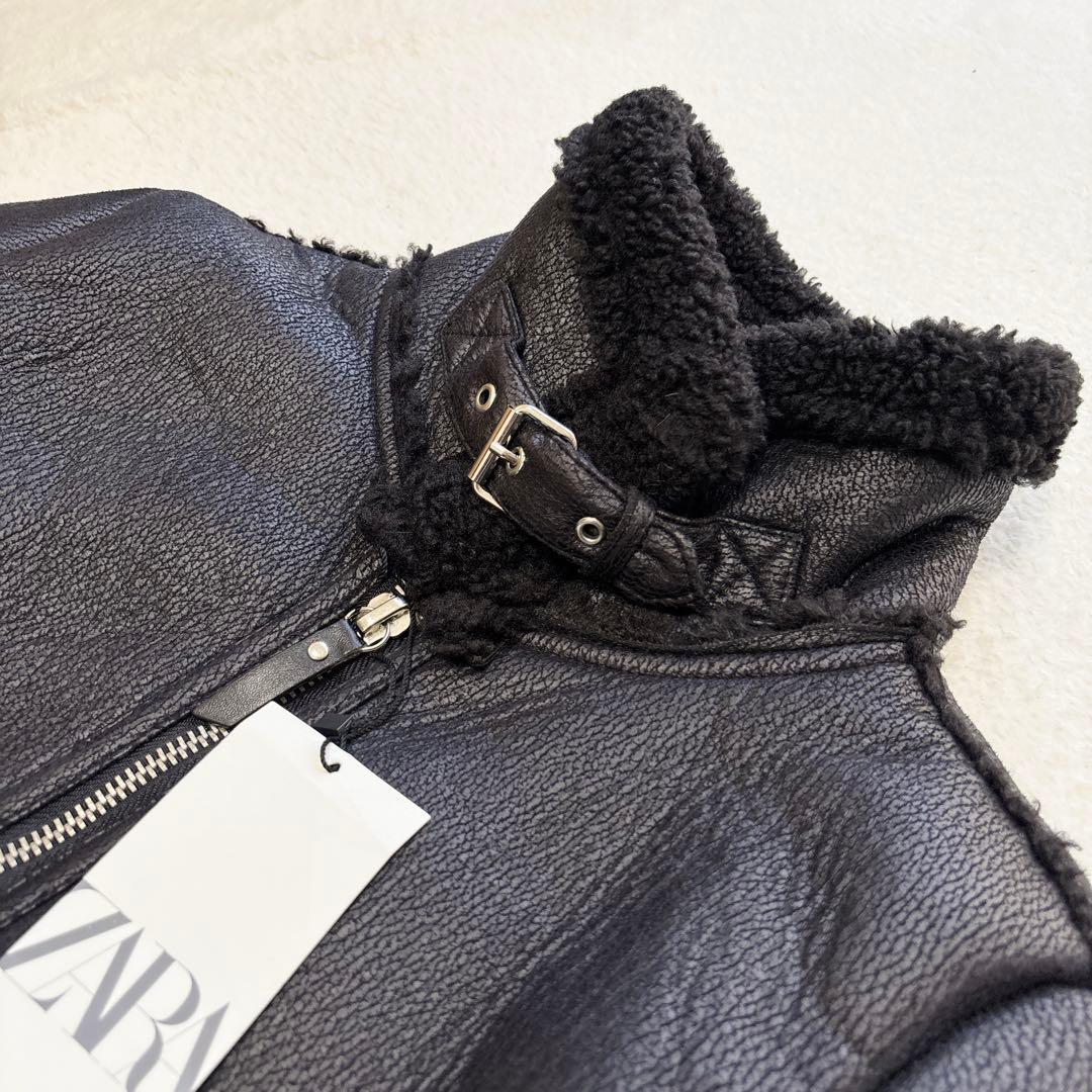 ✨新品✨ZARA ザラ フェイクムートン ダブルフェイスジャケット ブルゾン M