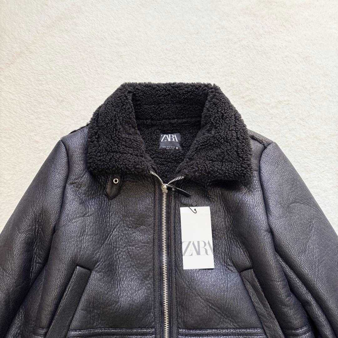 ✨新品✨ZARA ザラ フェイクムートン ダブルフェイスジャケット ブルゾン M