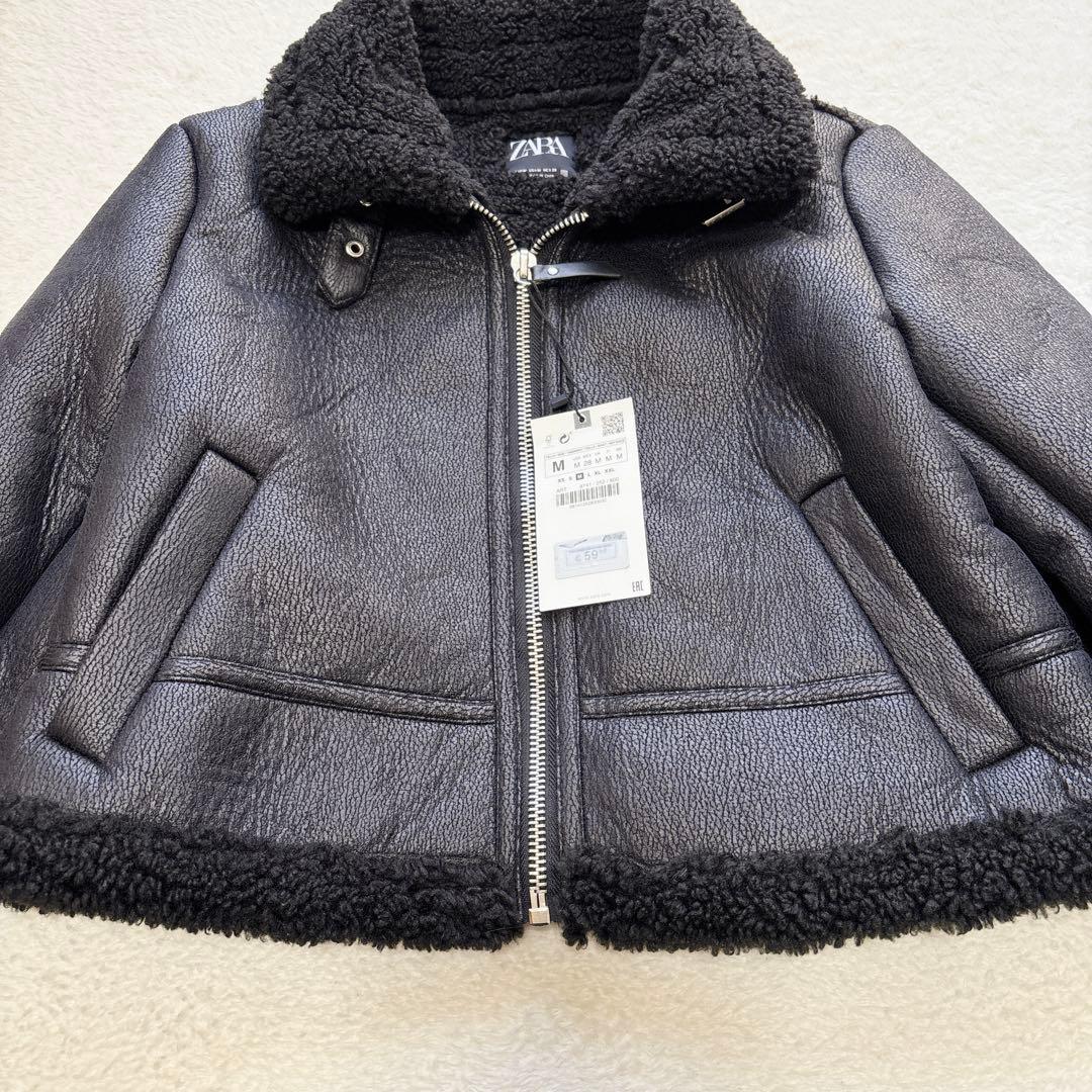 ✨新品✨ZARA ザラ フェイクムートン ダブルフェイスジャケット ブルゾン M