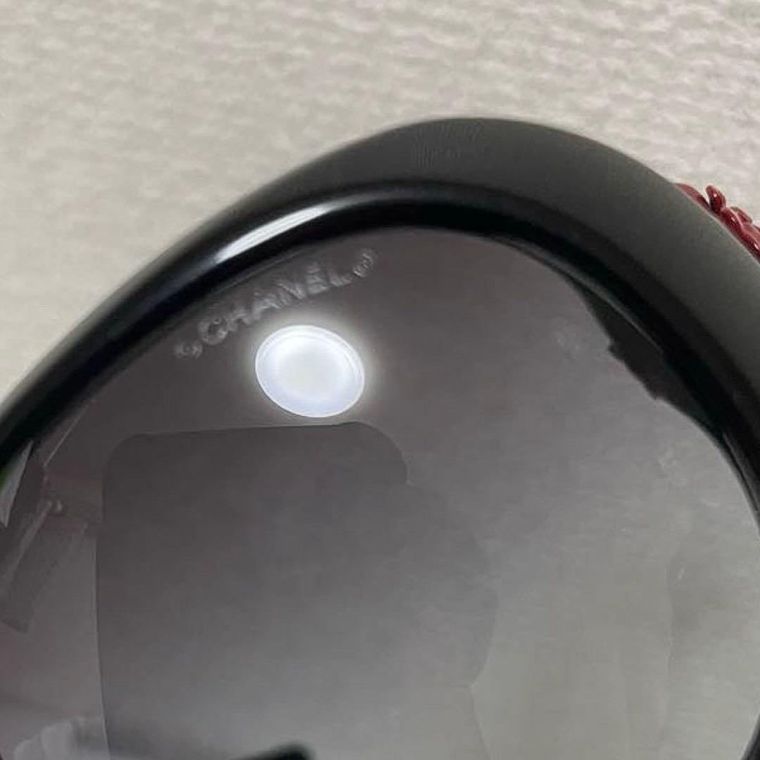 美品! 限定モデル CHANEL カメリア サングラス ココマーク 赤　黒