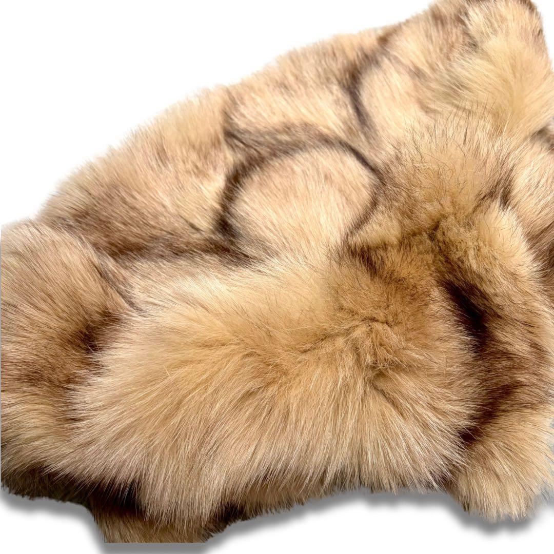 美品/近代モデル✨染めフォックス クロップド丈 リアルファーコート 毛並み◎