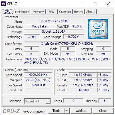 【動作品】Intel Core i7-7700K CPU LGA1151