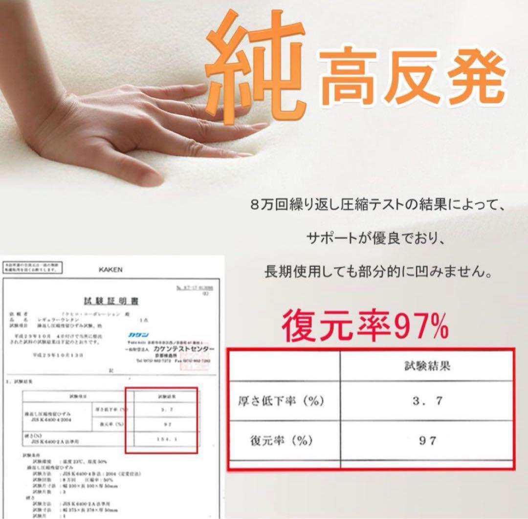 折り畳みマットレス 3つ折り高反発　ダブルサイズ　190N