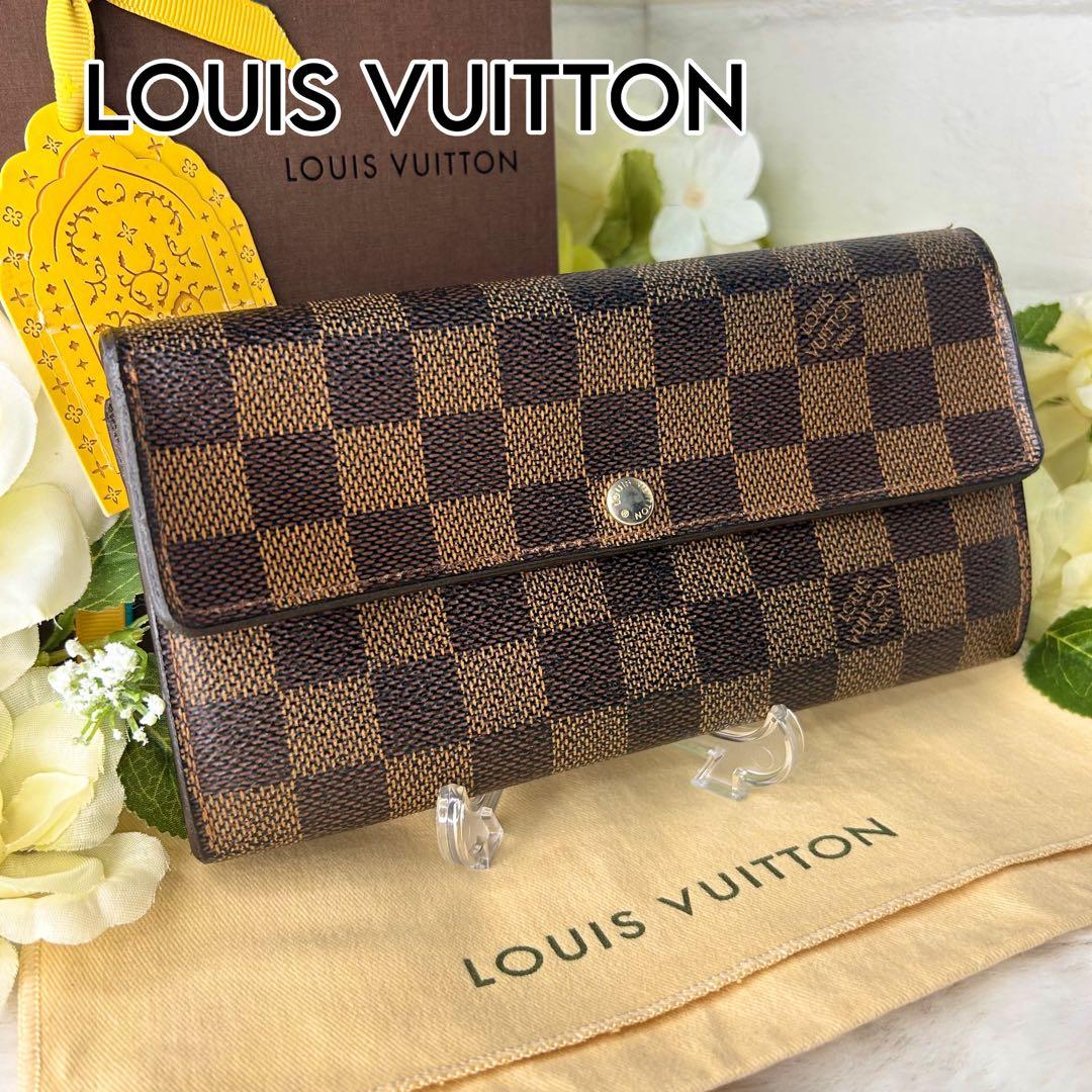 ルイヴィトン ダミエエベヌ 長財布 ブラウン 正規品 シリアル刻印あり