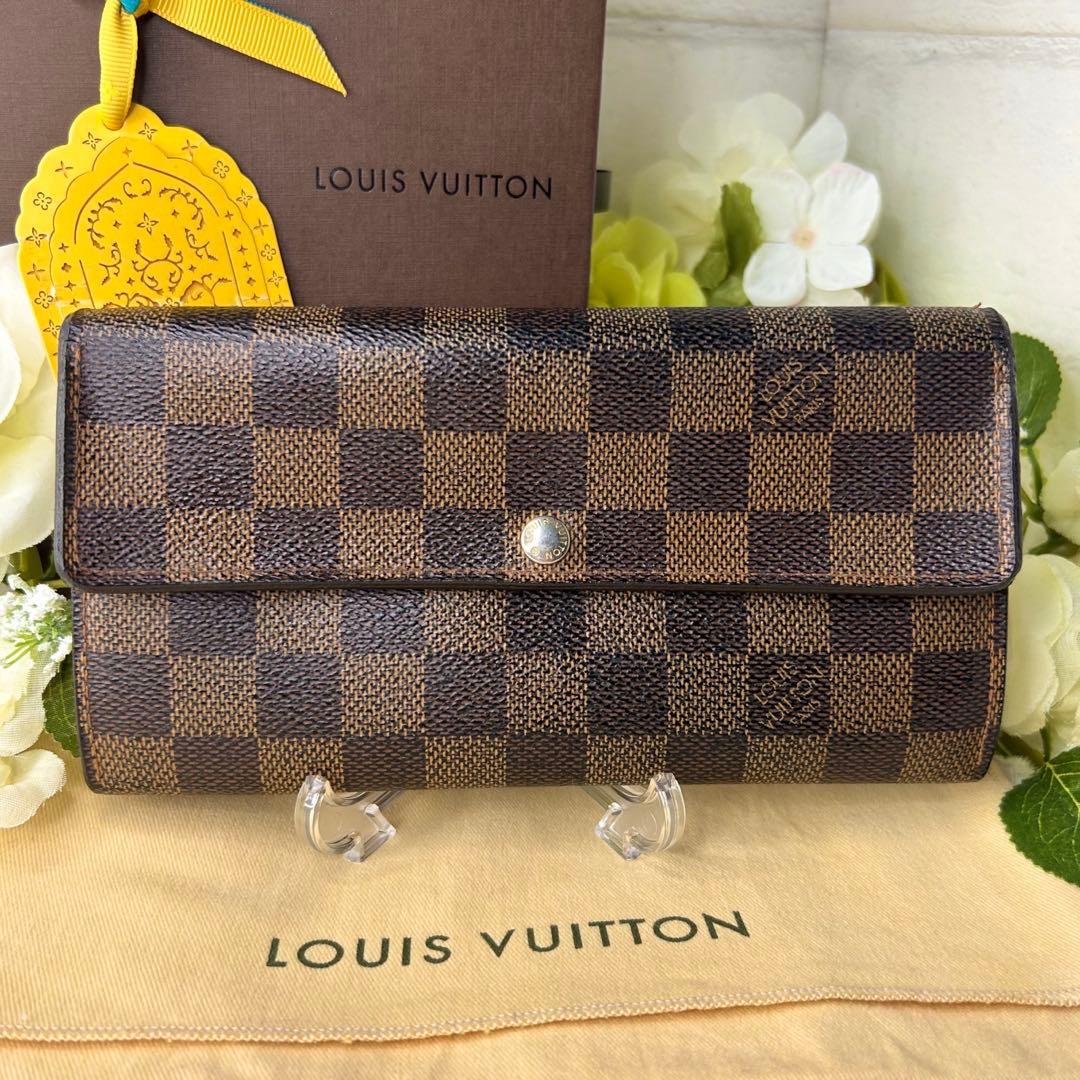 ルイヴィトン ダミエエベヌ 長財布 ブラウン 正規品 シリアル刻印あり