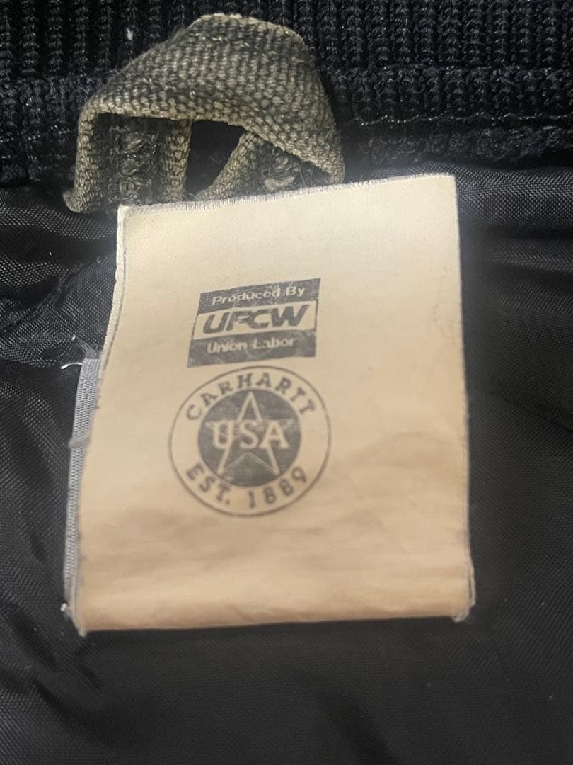 希少　USA製　Carhartt モスグリーン　星タグ　ダックベスト　カーハート
