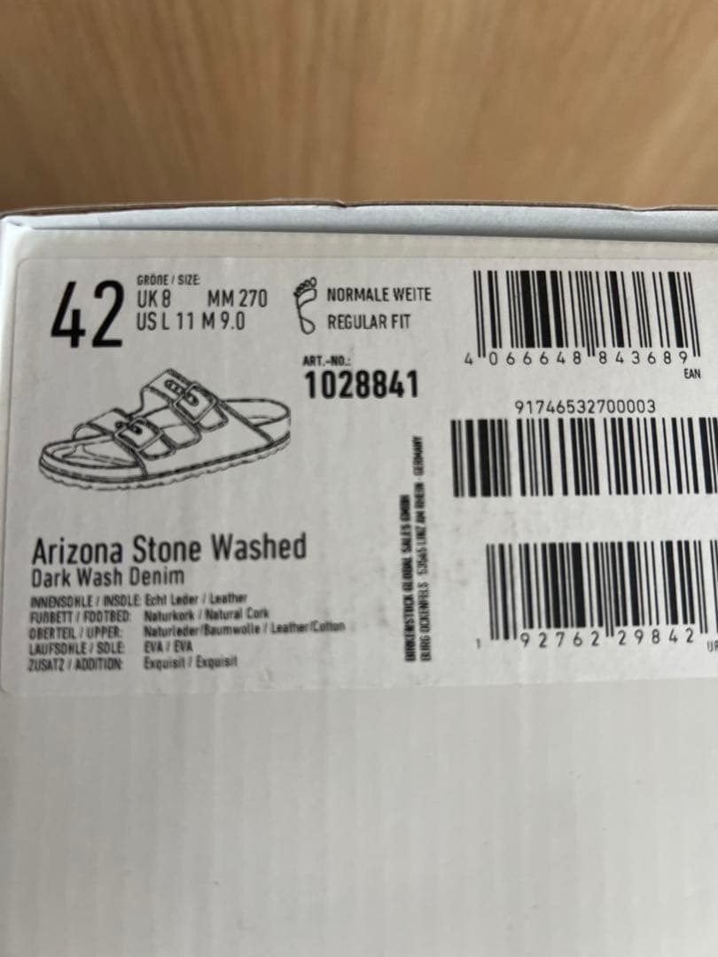 新品ビルケンシュトック 1774 アリゾナ Denim サンダル42 27cm