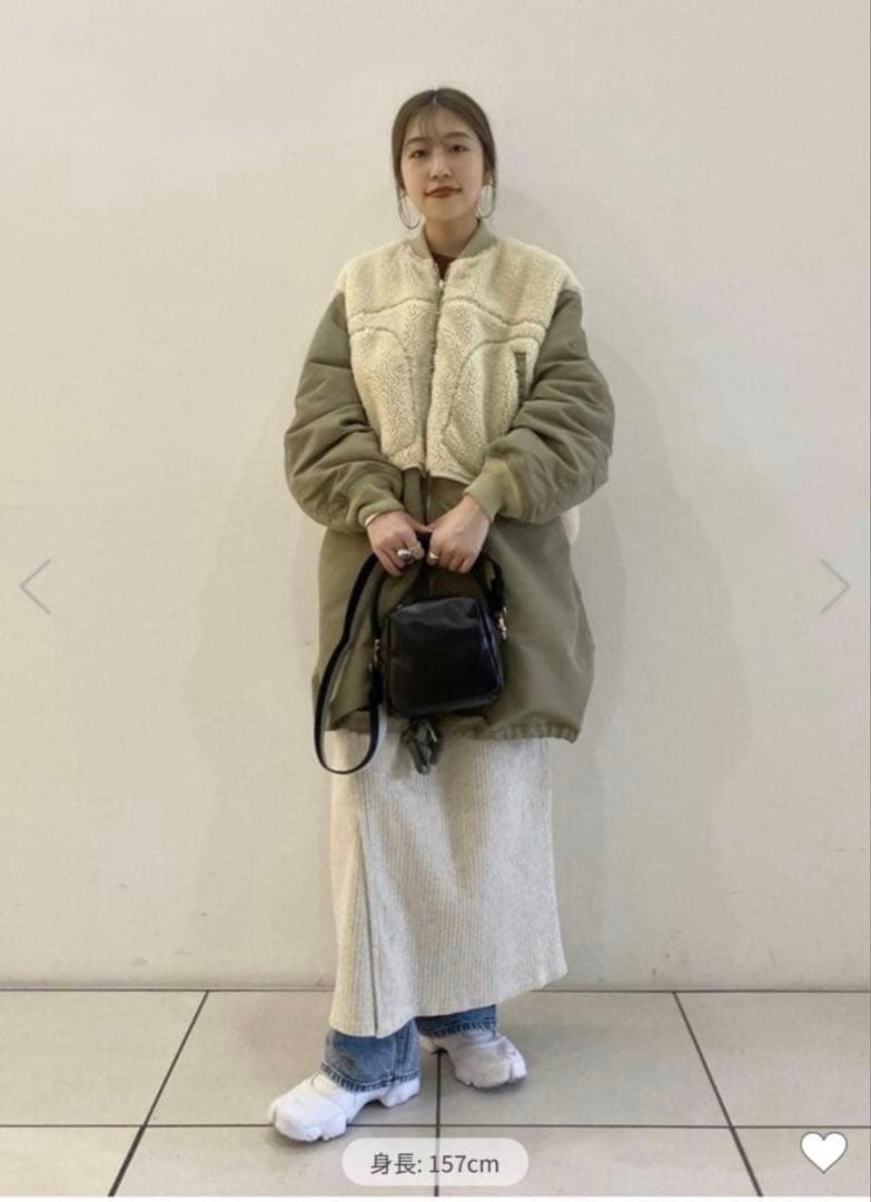 アダムエロペ 【サステナブル】MA-1ボアリバーシブルコート　川口春奈着用