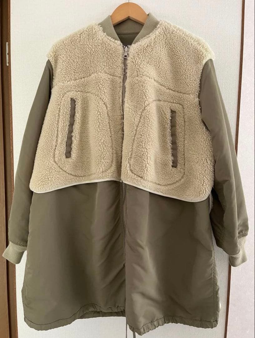 アダムエロペ 【サステナブル】MA-1ボアリバーシブルコート　川口春奈着用