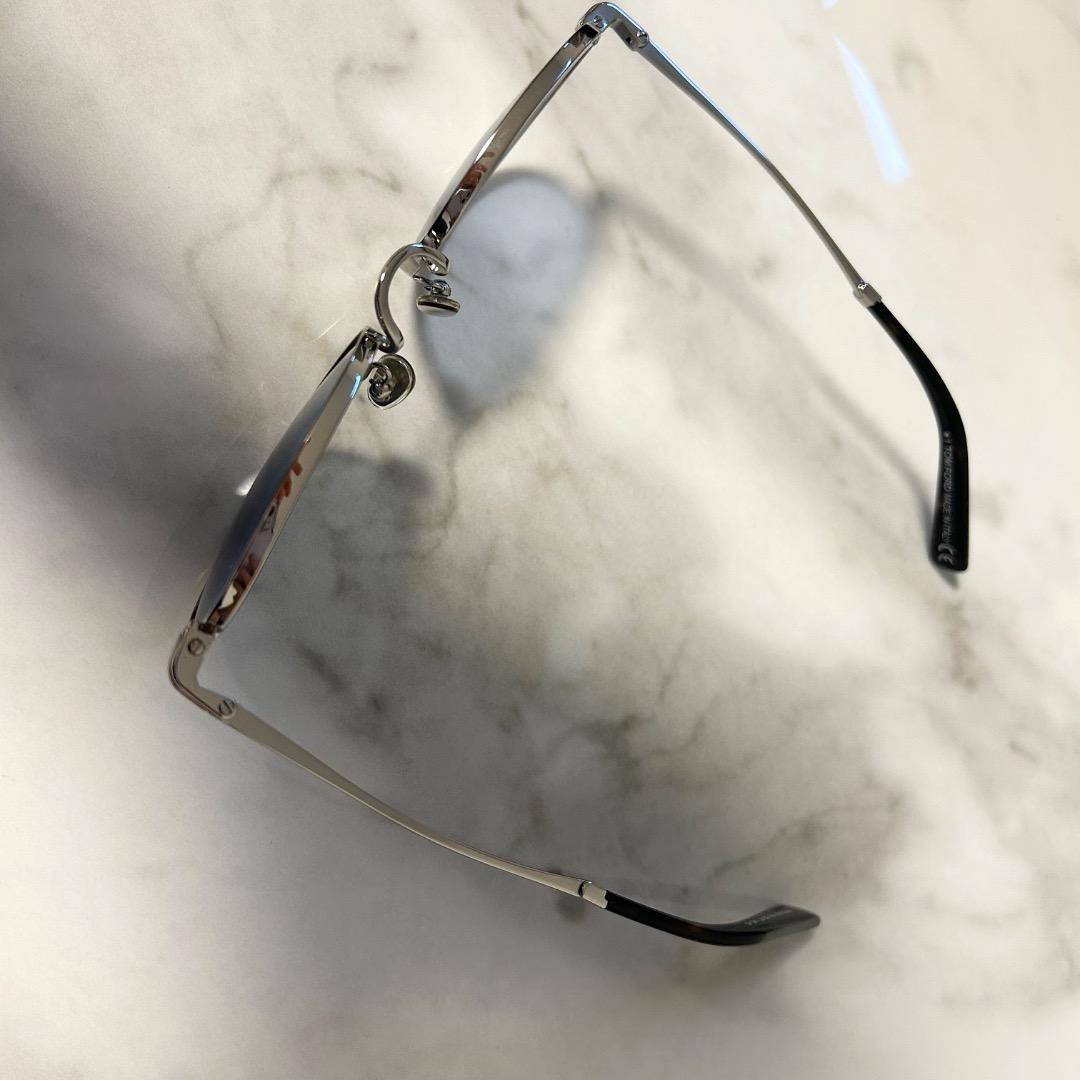 【美品】TOM FORD サングラス ブルー　シルバーメタルフレーム　男女兼用