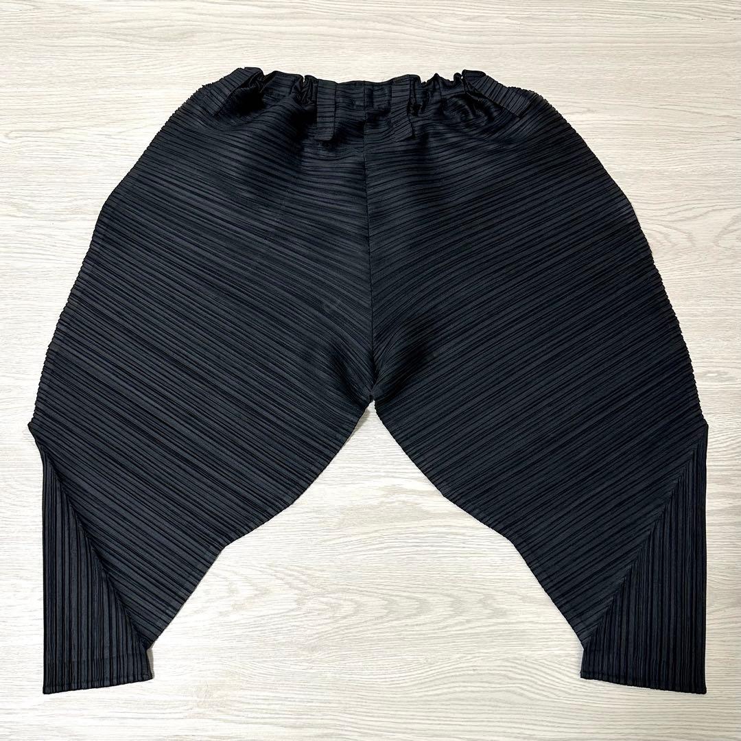 【極美品】 プリーツプリーズ 変形 切り替え サルエルパンツ ブラック