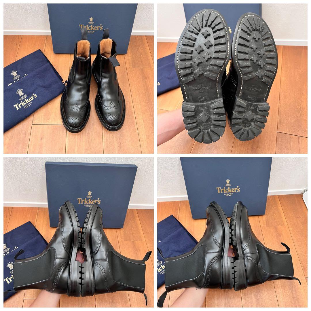 Tricker's HENRY サイドゴアブーツ　ウィングチップ　黒　UK7.5