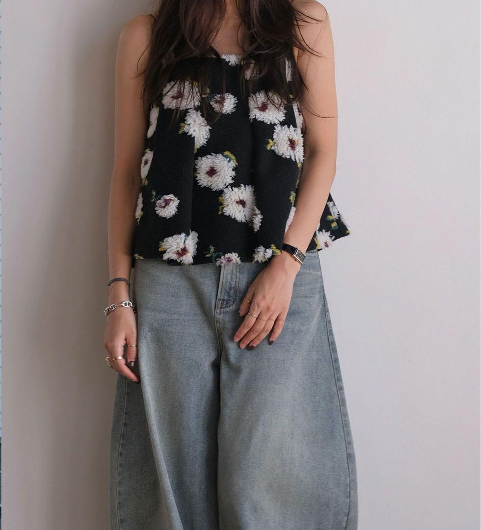 【2度着用】AKTE ボアキャミソール 花柄 フラワー