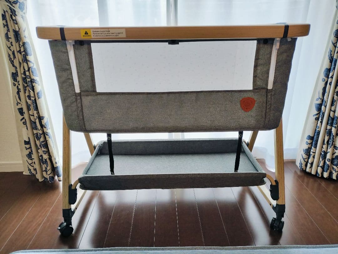 HZDMJ ベビーベッド 折りたたみ グレー 持ち運び可能