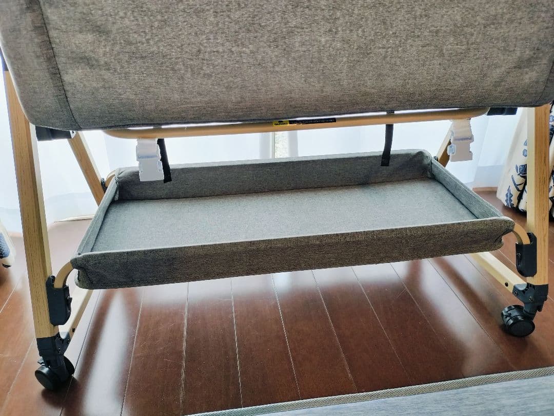 HZDMJ ベビーベッド 折りたたみ グレー 持ち運び可能