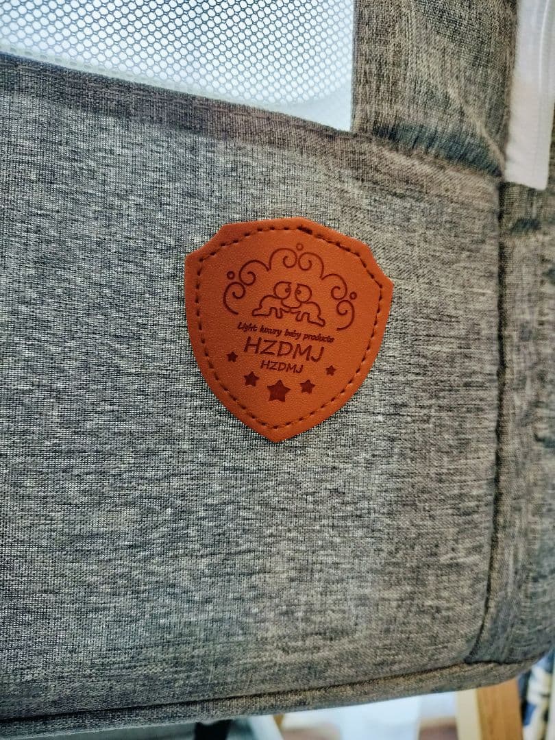 HZDMJ ベビーベッド 折りたたみ グレー 持ち運び可能