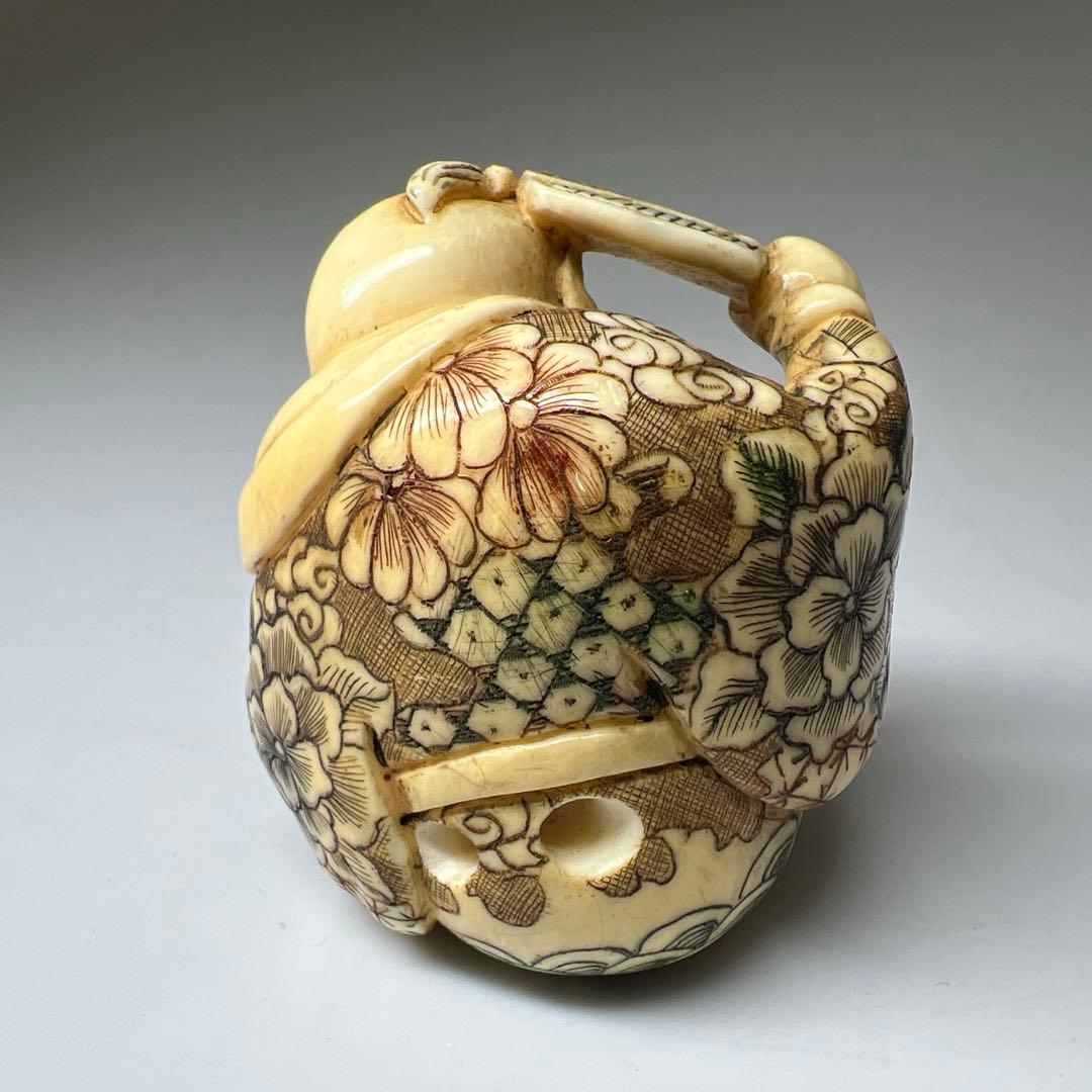 極上布袋根付　41g 東Y8-0206☆2F