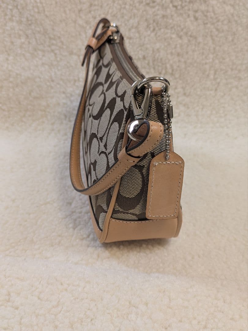 COACH シグネチャーハンドバッグ ブラウン/ベージュ